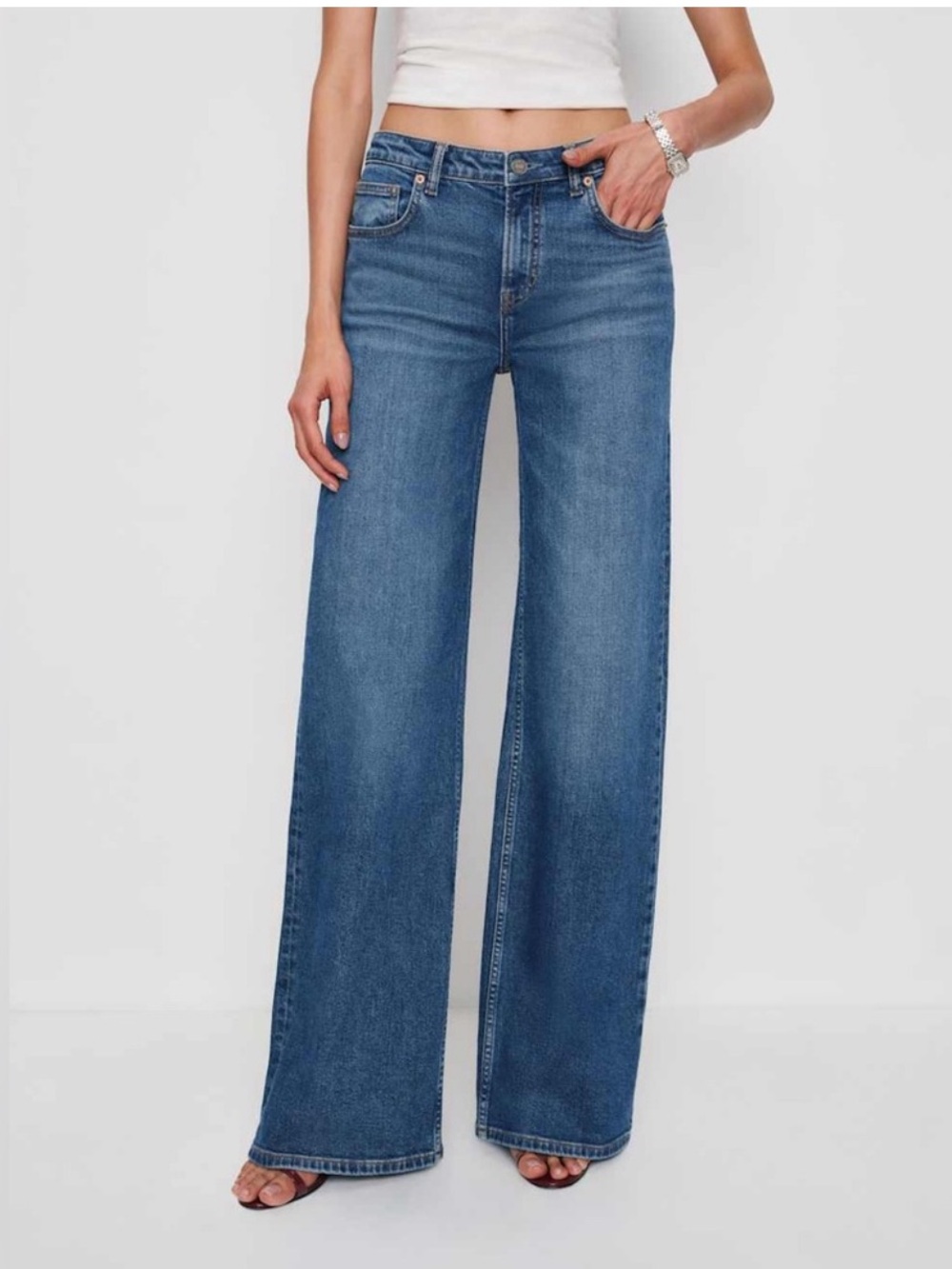 NWOT Reformation Greta Low Rise wide leg Jeans size 27 short
